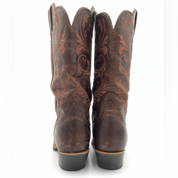 TWISTED X⚡️Embossed “Chocolate Brown” Leather Cowboy Boots - Picture 5 of 16